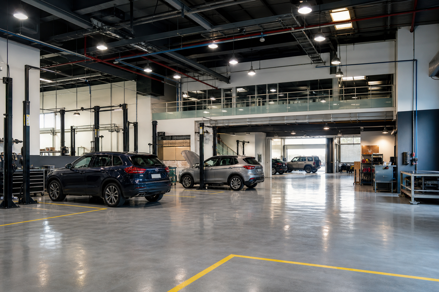 Alpha Motorworks warehouse garage in Dubai